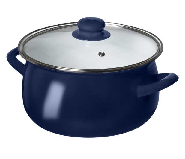 Altom Garnek emaliowany 22 cm 3,5 l pokrywka granat indukcja - 1611114 - zdjęcie 3